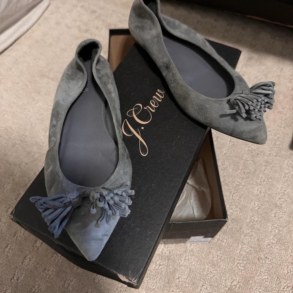 J. Crew Women's Blue Suede Tassel Loafers